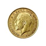 King George V 1911 gold half sovereign coin