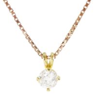 18ct gold single stone old cut diamond pendant