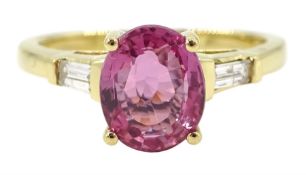 18ct gold oval pink sapphire ring