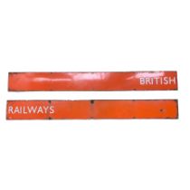 British Railways two part orange enamelled metal sign