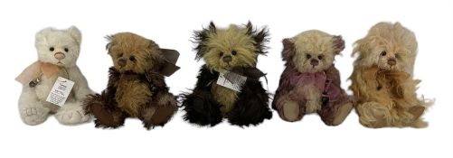 Five limited edition Charlie Bears from the Minimo Collection comprising Raspberry Pavlova