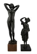 19th century bronze figure of a female figure eating grapes