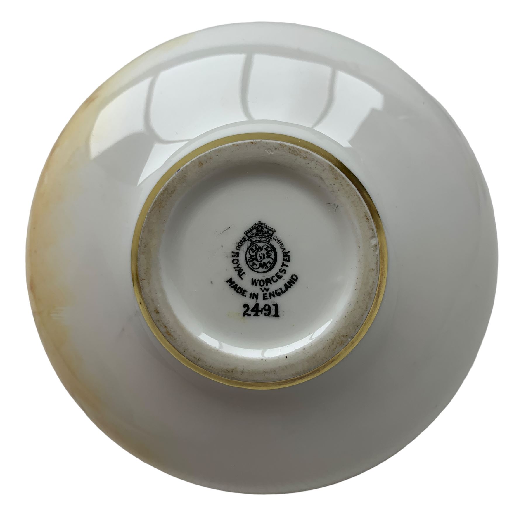 Royal Worcester porcelain squat form vase - Image 2 of 5