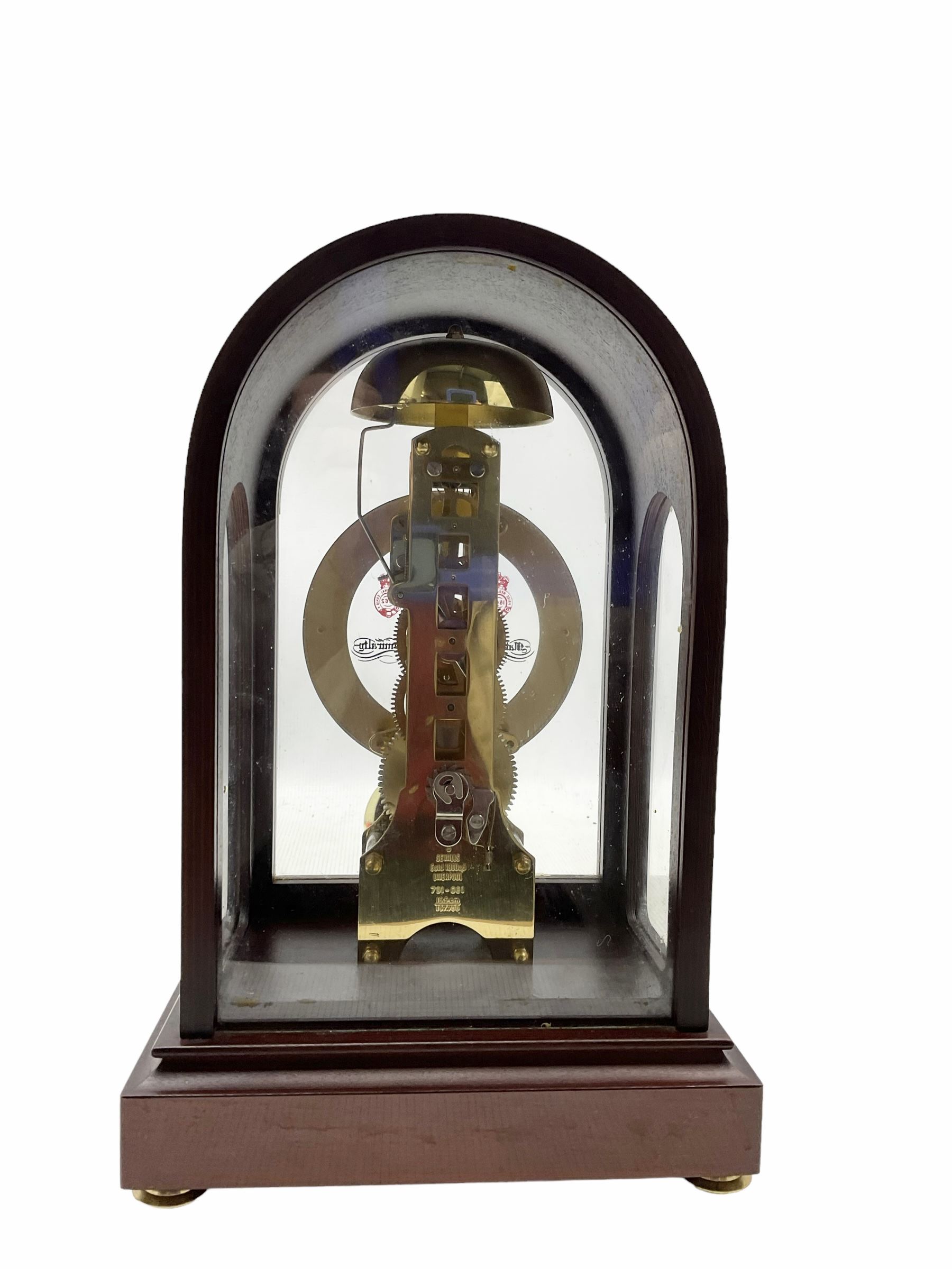 Sewells of Liverpool - 20th century 8-day skeleton clock in a four glass mahogany case - Image 3 of 4