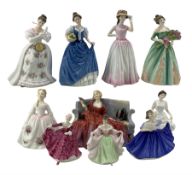 Collection of ten Royal Doulton figures comprising Sweet and Twenty HN1298