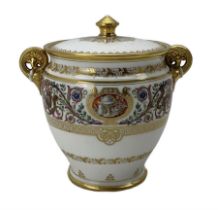 Sevres style porcelain sucrier after the Royal Hunting Service made for The Chateau de Fontainebleau
