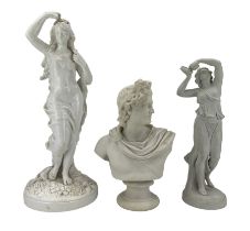Parian ware bust depicting Apollo