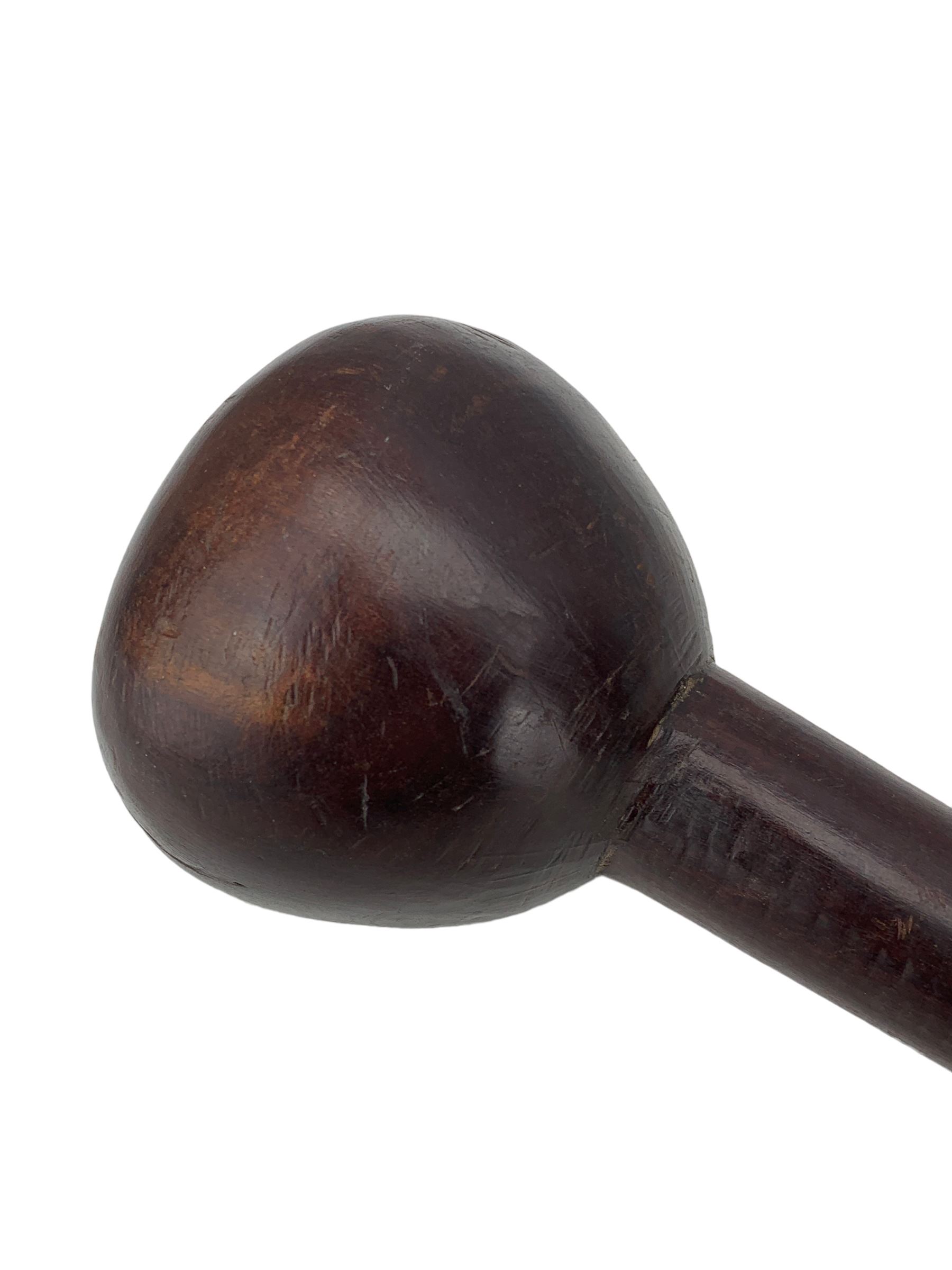 19th century Zulu knobkerrie with plain tapering shaft L80cm - Image 2 of 2