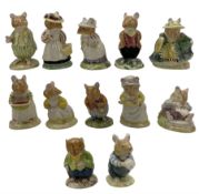 Twelve Royal Doulton Brambly Hedge figures comprising Lord & Lady Woodmouse
