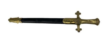 Victorian 1885 pattern MkII Bandsman/Drummers sword with one piece Gothic style brass grip inscribed