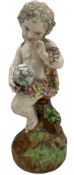 18th century English figure emblematic of Geography with a cherub partially draped