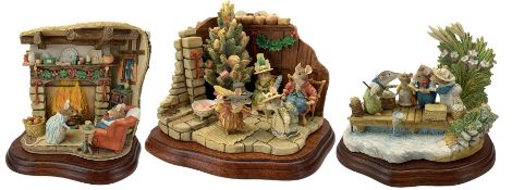 Three Border Fine Arts limited edition Brambly Hedge groups comprising Merry Midwinter Tableau