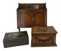 Early 20th century carved oak sewing box