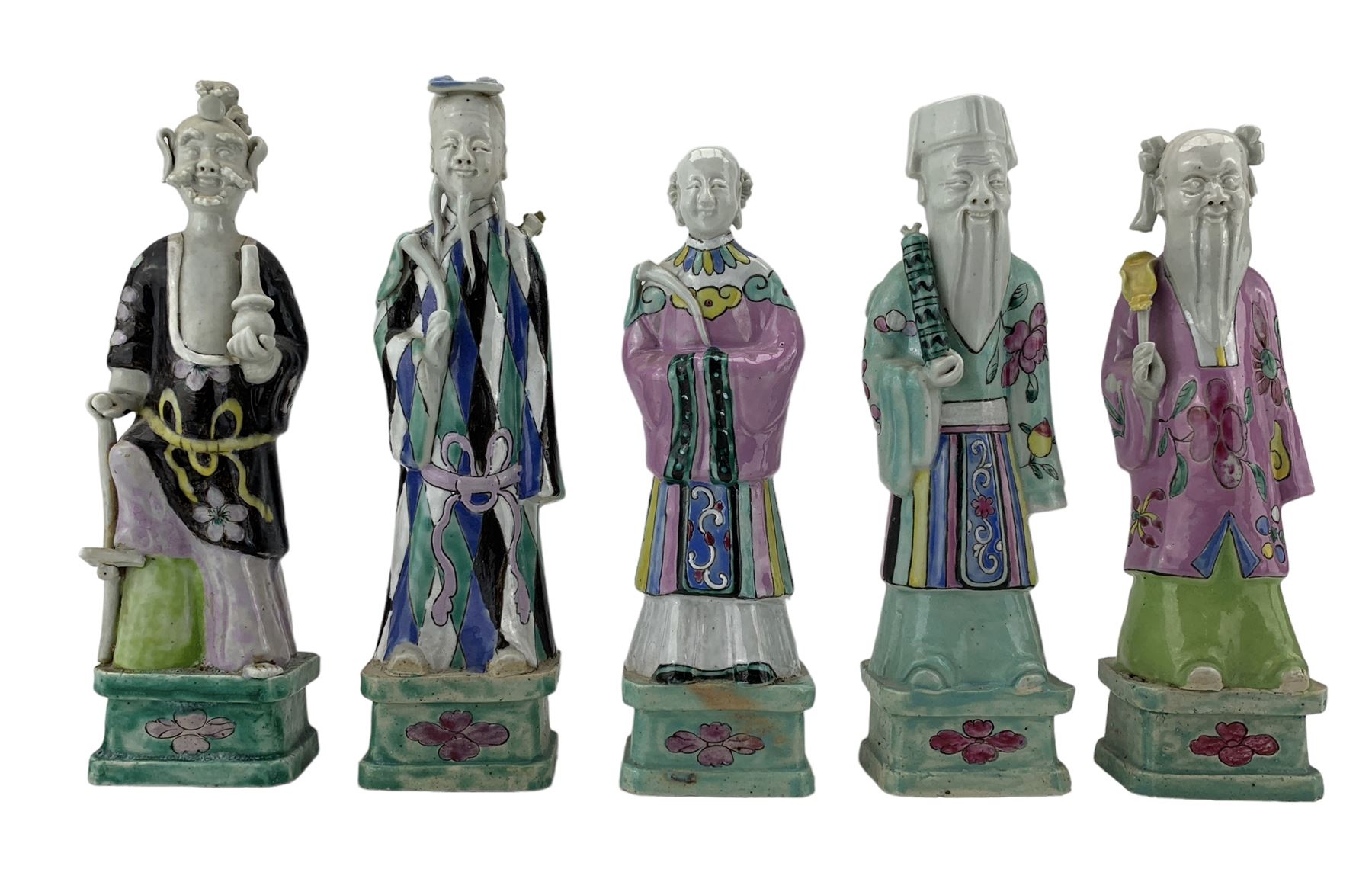 Set of ten 18th century Chinese figures of Immortals - Image 2 of 7