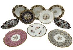 19th century porcelain comport painted with a coastal scene