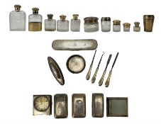 Extensive early 20th century silver and silver gilt ladies travelling toilet set