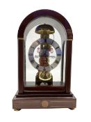 Sewells of Liverpool - 20th century 8-day skeleton clock in a four glass mahogany case