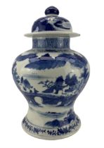 19th century Chinese blue and white vase and cover