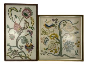 Two twentieth century crewel work embroideries