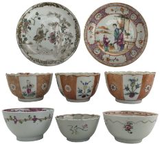 18th century Chinese porcelain tea bowls and saucers