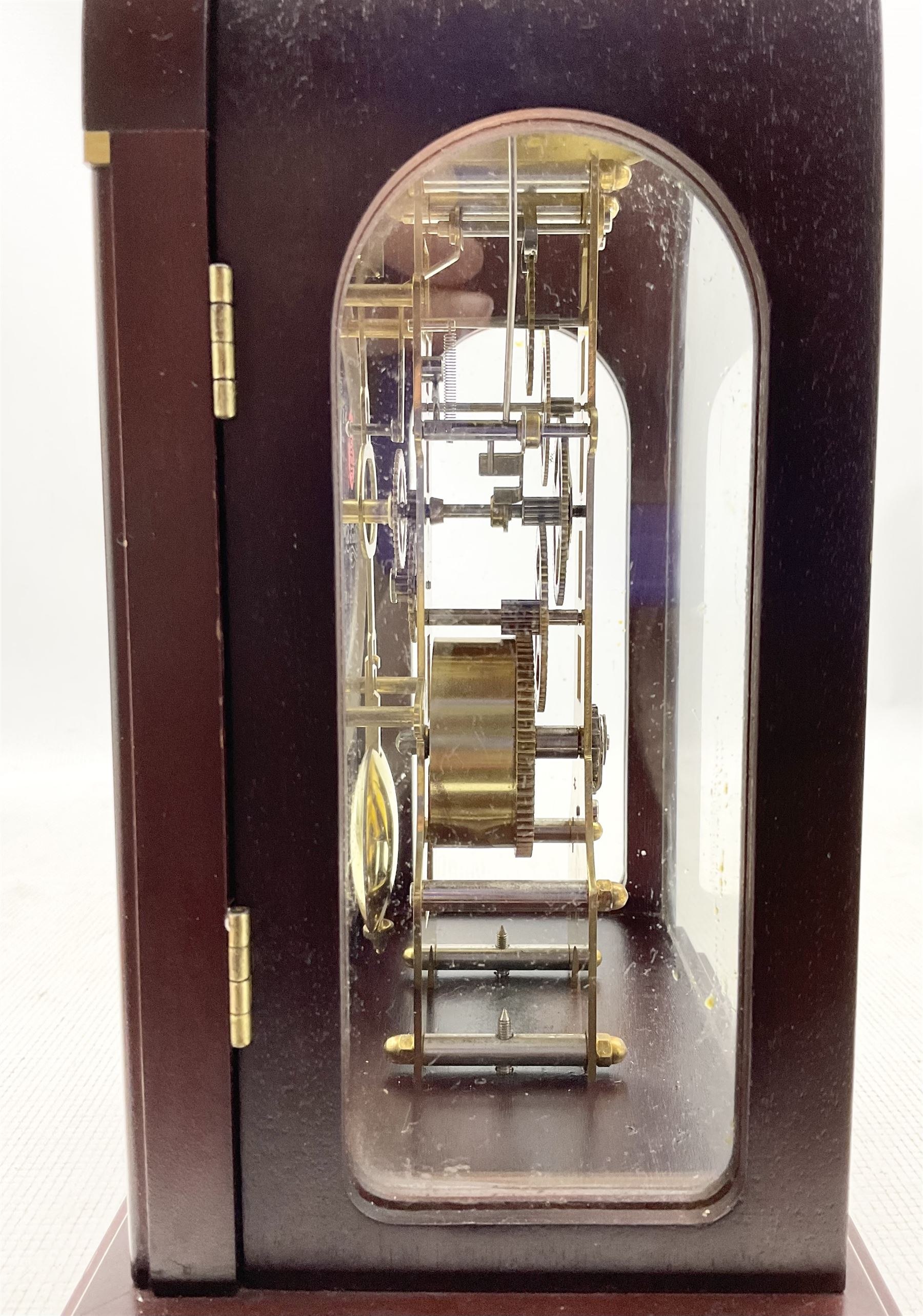 Sewells of Liverpool - 20th century 8-day skeleton clock in a four glass mahogany case - Image 4 of 4