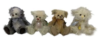 Four limited edition Charlie Bears from the Minimo Collection comprising Egg Nog