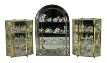 Swarovski and other crystal figures including Mice