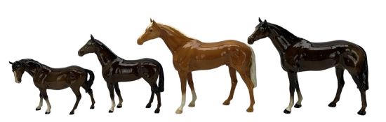 Beswick gloss horses comprising mare facing left no. 976