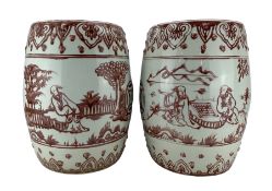 Pair of Chinese porcelain stools