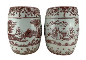 Pair of Chinese porcelain stools