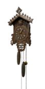 German - late 19th century Black Forrest weight driven two train cuckoo clock