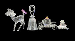 Swarovski Crystal figures comprising a Disney model of Bambi