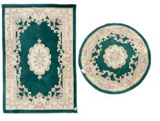 Chinese design turquoise ground rug