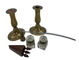 Pair of 19th century brass candlesticks