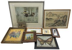 Selection of decorative pictures including reproductive prints