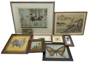 Selection of decorative pictures including reproductive prints