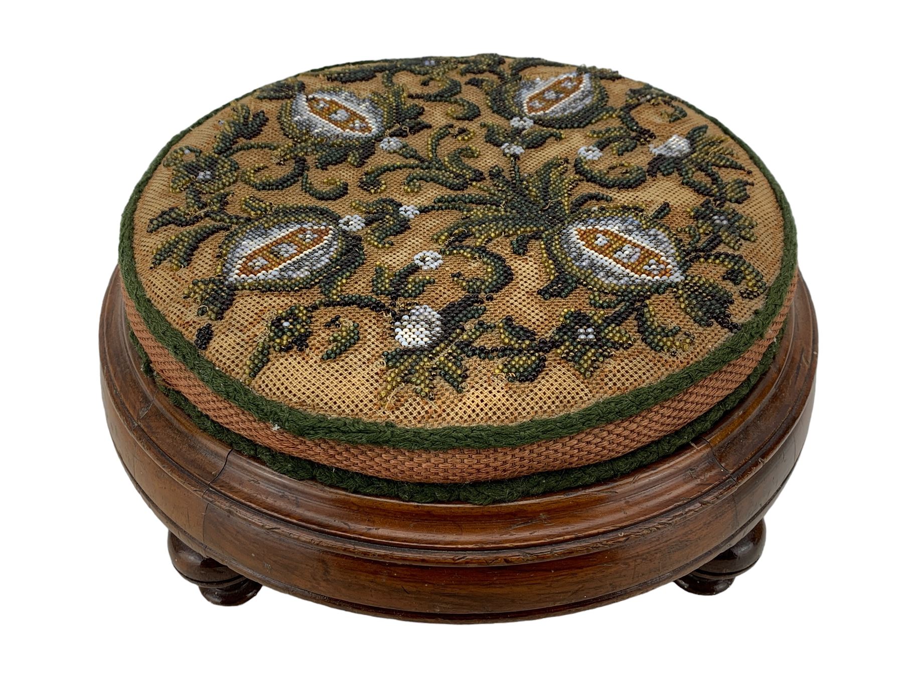 Victorian walnut footstool - Image 2 of 5