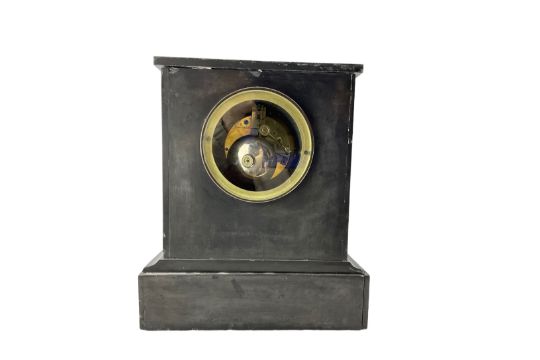 French- mid 19th century 8-day Belgium slate mantle clock - Image 3 of 3