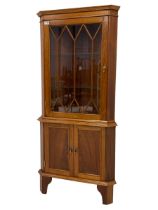 Georgian design mahogany floor standing corner display cabinet