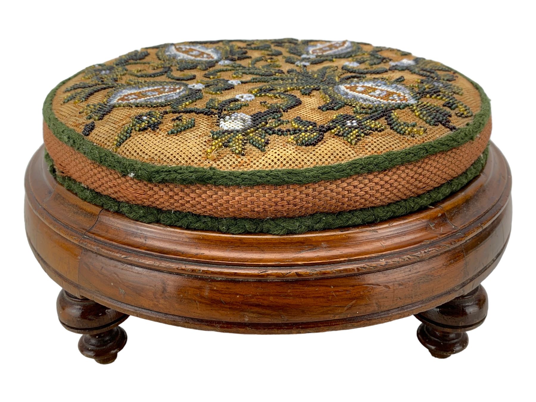 Victorian walnut footstool
