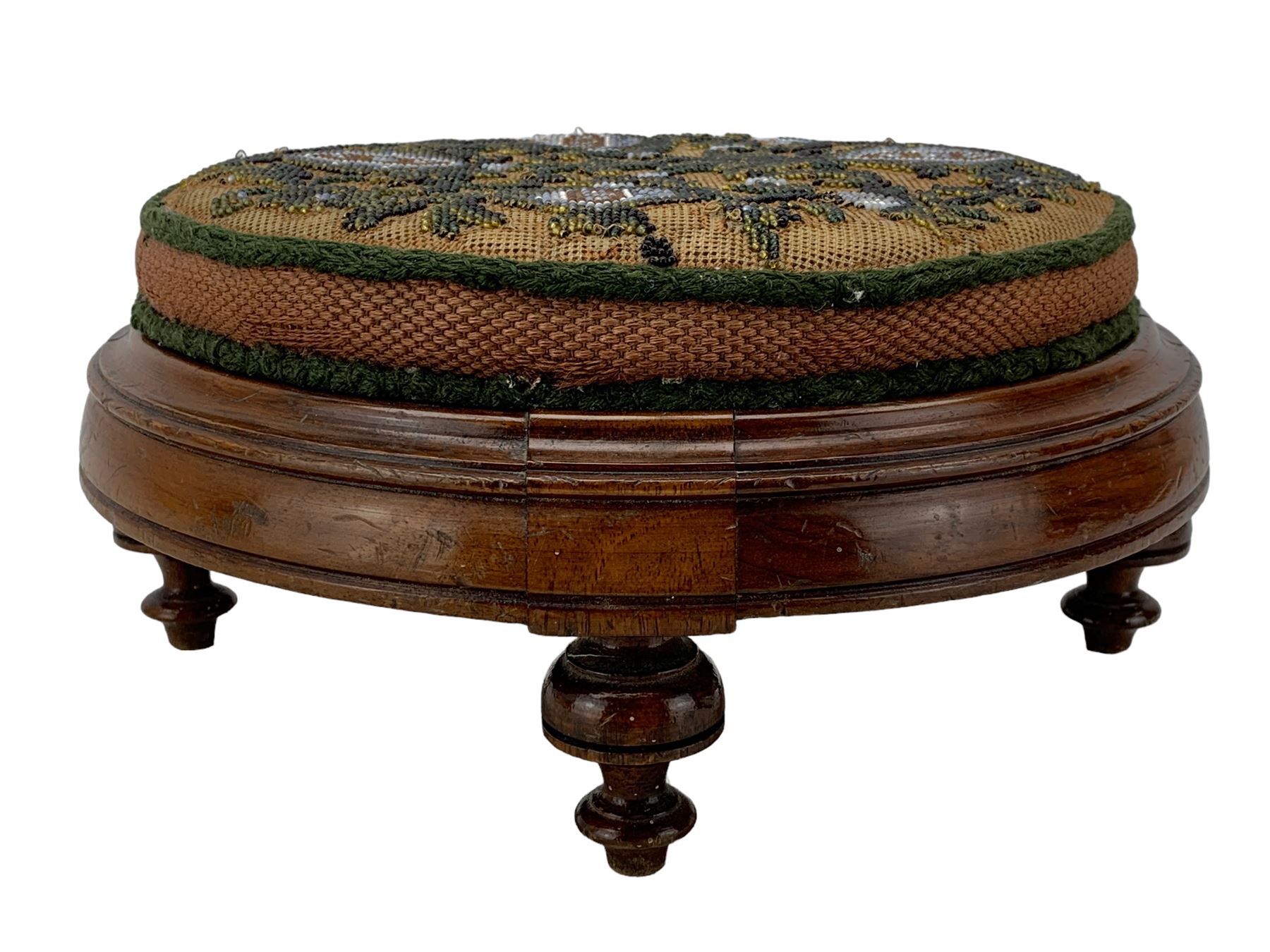 Victorian walnut footstool - Image 5 of 5