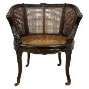 Late 19th to early 20th century French beech framed bergère armchair