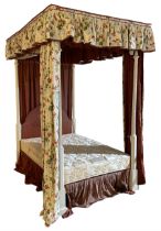Cream painted 4' small double four poster bed
