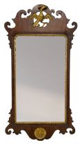 19th century mahogany Chippendale design fretwork wall mirror