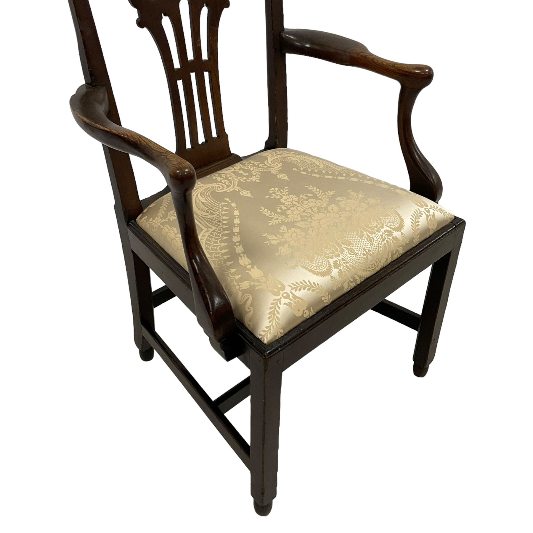 Georgian elm open armchair - Image 8 of 8