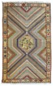 Persian Soumak flat-woven multi-coloured rug
