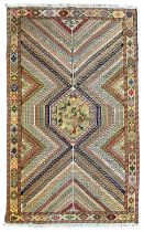 Persian Soumak flat-woven multi-coloured rug