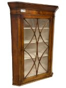 George III mahogany corner display cabinet