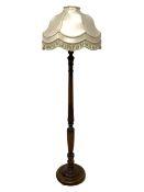 20th century Hepplewhite design stained beech standard lamp