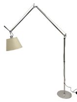 Artemide - 'Tolomeo' contemporary polished metal adjustable floor standing lamp